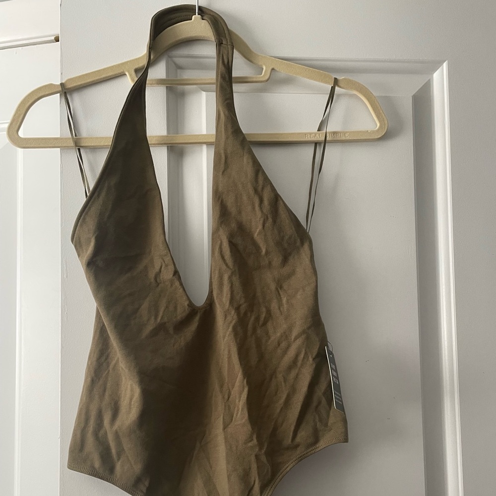 Express Stretch Halter Thong Body Suit